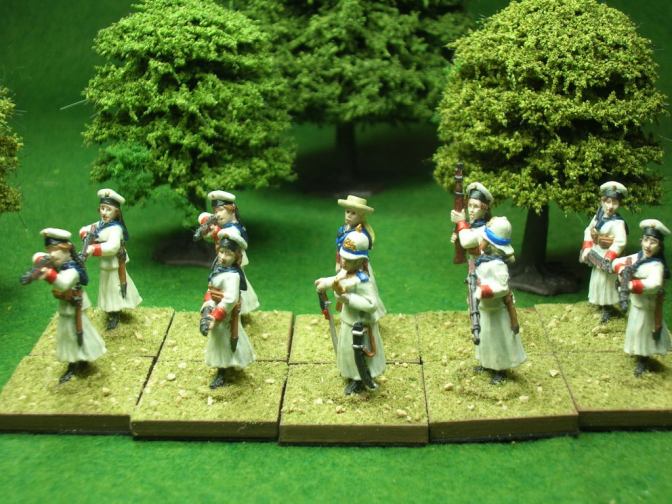Sailors commanded by Lt. Jane Powell - figures by Hinterland Miniatures